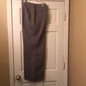 Wide Leg Trouser Cut Pants in Brown Stripe, long/tall 33” inseam, by Cato